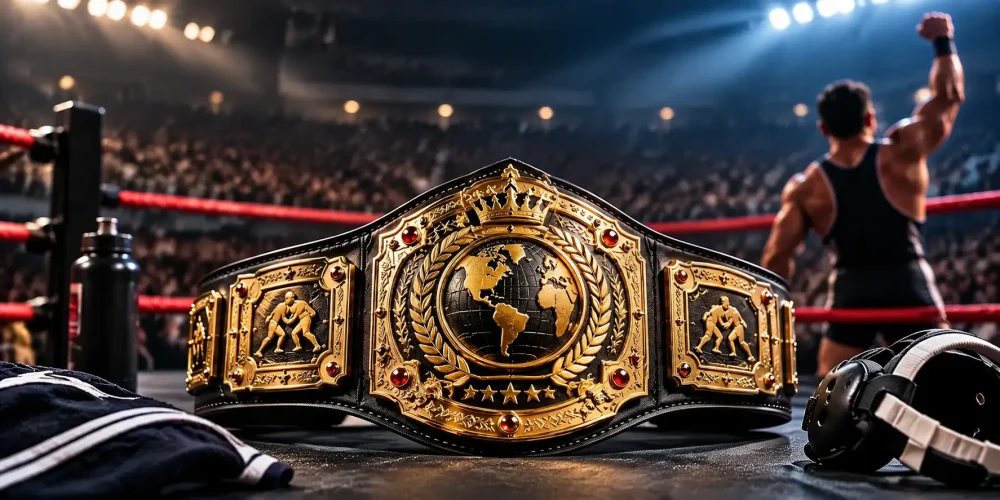 Championship Belt Under Arena Lights